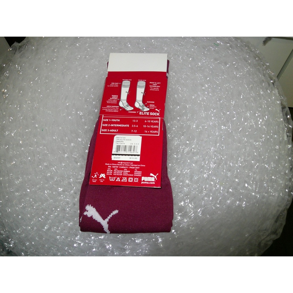 Puma Soccer Socks Performance‎ Elite Sock Cushioned Intermediate Size 2 - Picture 2 of 3